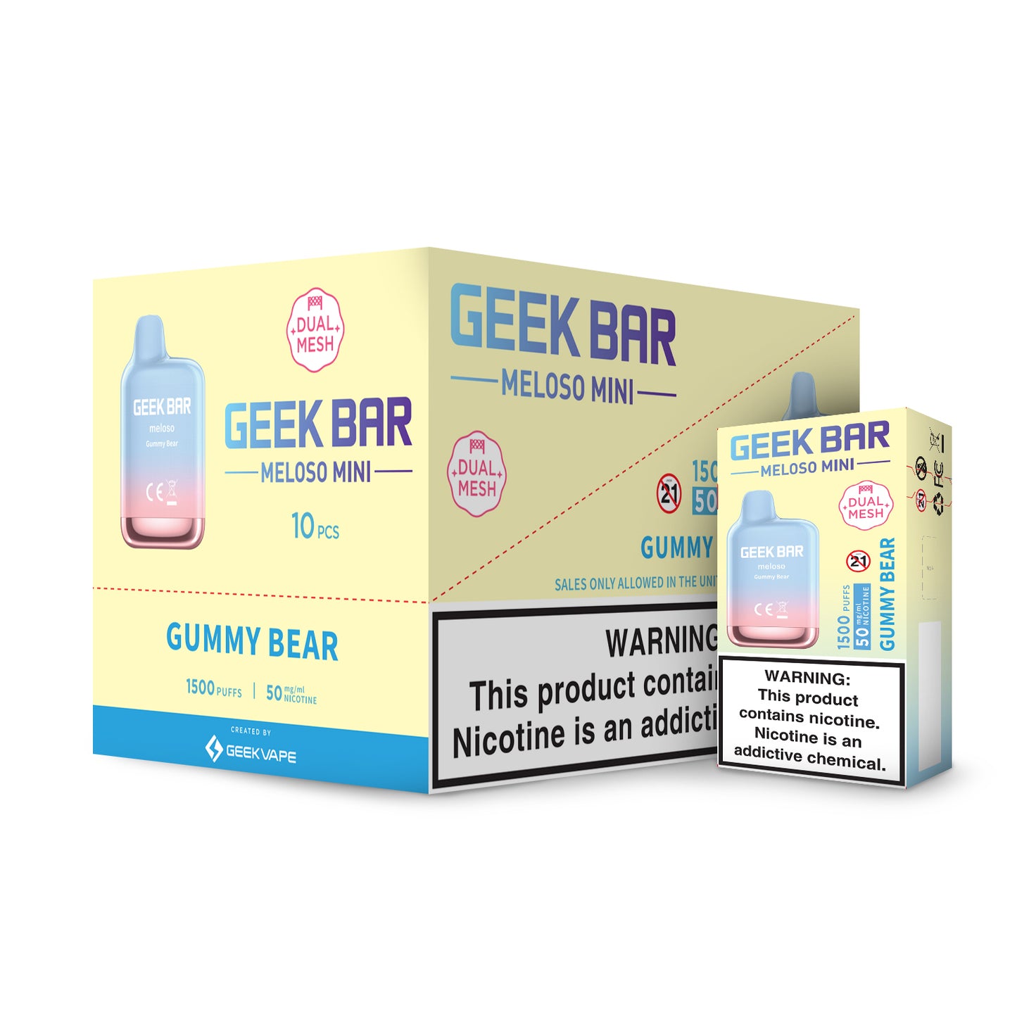Geek Bar Meloso Mini 1500 Puff ( 10 Pack)